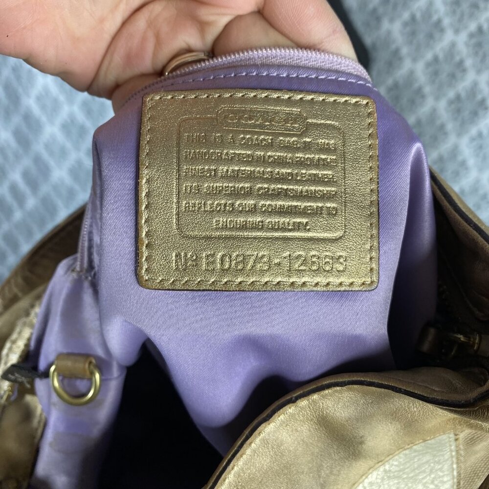 Coach Size Medium (M) Coach Patchwork Metallic Go… - image 4